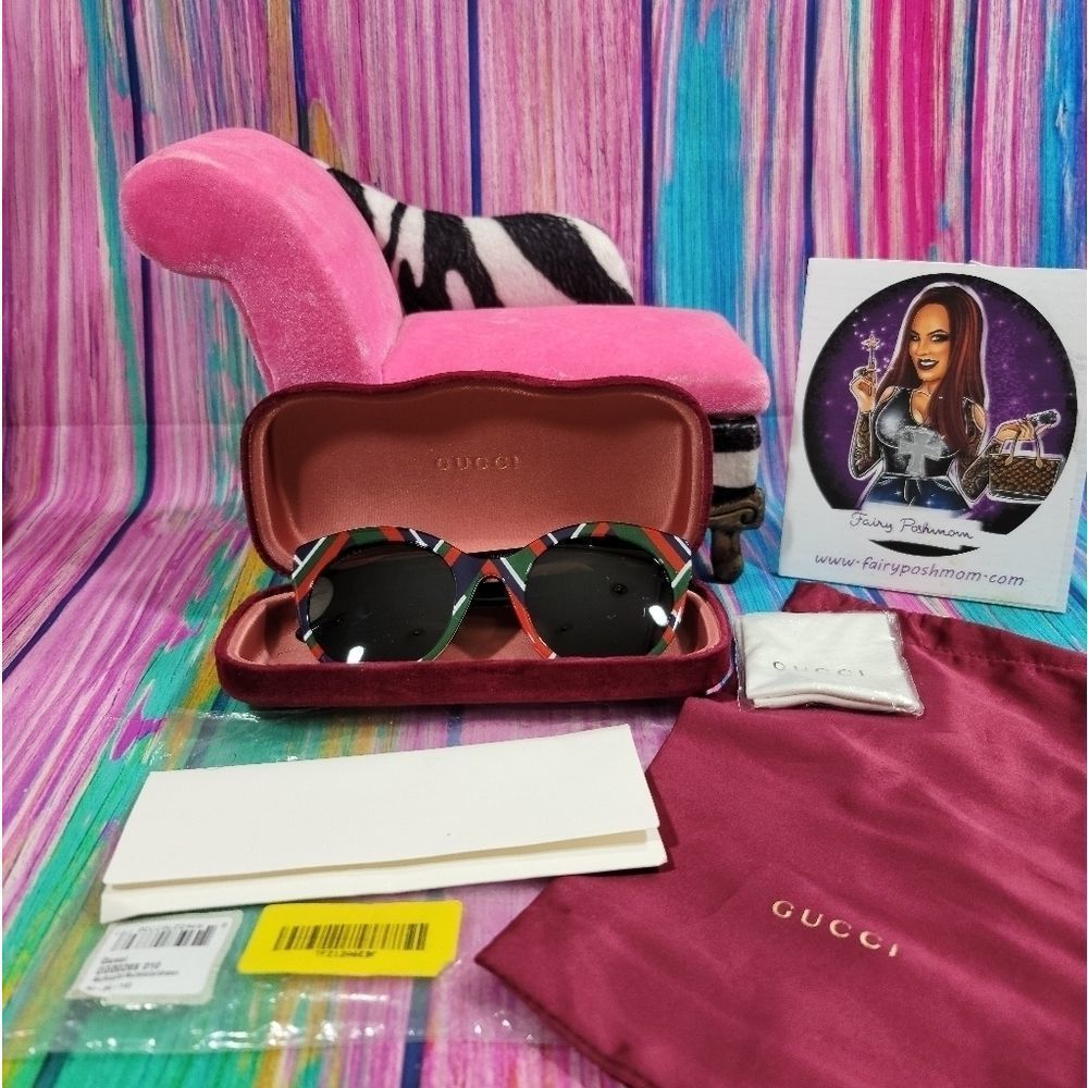 Gucci Sunglasses Red Green White Black Authentic NWT